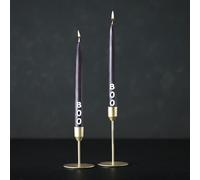 Halloween Candles - 2 Pack Black Dinner Candles with Red “Boo” Letters, Non-Scented Tapered Candle Sticks, Halloween Table Decoration