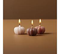 Halloween Candles - 3 Pack Pumpkin Shaped Candles, Pumpkin Candle Décor for Halloween