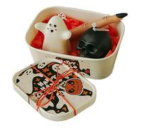 Halloween Candles - Pumpkin Ghost Skull Tombstone Finger Centrepiece for Spooky Decor Fragrance Aromatherapy Candle Set, Gothic Holiday Party Bedroom Home Table Decoration, 17.3 x 12 x 6.6 cm