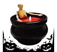 Halloween Candles, Skeleton Decor Wax Light, Spooky Aesthetic Candle, Long-Lasting Burn Time, Realistic Bone Texture, Eerie Glow Finish, Perfect for Mantle, Tabletop, Fireplace, Outdoor, 9.5x9.5x12cm
