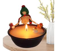 Halloween Candles - Skeleton in Bathtub Soy Wax Candle | Spooky Holiday Decor Table Ornaments for Christmas Valentine's Day Easter Birthday