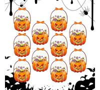 Halloween Candy Bag, Happy Goodie Snack Bags, Basket Clear Festive Pouch for Home Outdoor Event Party Festival Yard School Candy Boy Food Classroom Girl