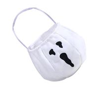 Halloween Candy Bag White Non Woven Treat Pouch with Handle for Classroom Parties Doorstep Collection Holiday Handouts Holiday Favor Bag Candy Holder Loop Tote Seasonal Pouch Doorstep Collecting