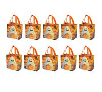 Halloween Candy Bags - 10-Piece Reusable Trick Or Treat Gift Totes