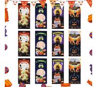Halloween Candy Bags - 12 Pieces Trick or Treat Bag | Cute-Ghost Goodie Bags | Spooky Halloween Decorations | PVC Party Bag for Kids Snacks Candies & Party Supplies