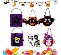 Halloween Candy Bags - 6 Pieces Felt Bags Trick or Treat Favourites Party - Set of Gift Pouches Packaging Storage for School Classroom Autumn - Halloween Christmas