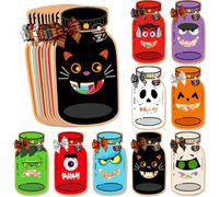 Halloween Candy Bags,Jar Shape Cards and Candy Bags for Halloween | Crafting Projects Hands-On Snack Pouch for Lollipops Jelly Chocolate Small Toys
