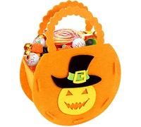 Halloween Candy Bags - Pumpkin Buckets and Non-woven Bags, Felt Fabric Bags with Handles for Party Favors, Snacks, Chocolates, Crayons, Toys, Halloween, Pumpkin Stereo Bag, riferimento alla