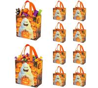 Halloween Candy Bags - Treat Bags with Handles Reusable Cute - 10 Piece