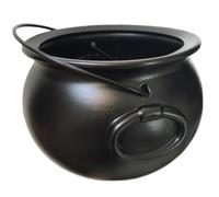 Halloween Candy Bowl, 12.6inch Plastic Cauldron Candy Bowl with Handle, Large Witch Black Cauldron Halloween Decorations for Trick or Treat Party Supplies