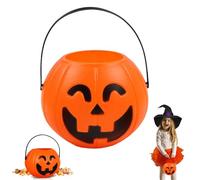 Halloween Candy Bowl Bucket,Plastic Pumpkin Bucket,Halloween Pumpkin Trick or Treat Buckets for Kids,Halloween Candy Holder with Handle,Hallowe Cauldron Witches Candy Bowl For Party Supplies
