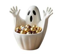 Halloween Candy Bowl Ghost Shaped Dish Tray Desk Decor Party Supplies | Ghost Candy Bowl 15x11x18cm PLA, Cute Halloween Desk Decor, Candy Dish Cookie Jar Key Tray, Party Favor Gift