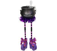 Halloween Candy Bowl, Halloween Decor Outdoor 60cm Tall Large Witches Leg Candy Bowl Large Cute Adjustable Height Witches Cauldron Bucket with 2 LLeg Tubes for Front Door, Tabletop