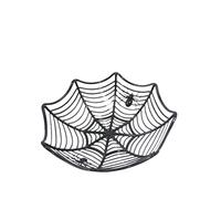 Halloween Candy Box Spider Web Shaped Candy Bowl Spider Web Plastic Candy Basket Decorative Table Candy Fruit Storage Holder for Halloween Decoration Black