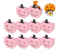 Halloween Candy Boxes, Pumpkin Treat Holders, 10 Pieces Design with Festive Prints, Scary Snack Box and Table Display for Living Room, Yard, Restaurant, Food Truck, 3.54x1.57x2.76 Inches
