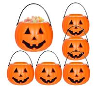 Halloween Candy Bucket, 6 Pieces Sweet or Sour Candy Holder, Decorative Storage Container for Children, Festive, Evening, Neighbourhood, School, Daycare Centres