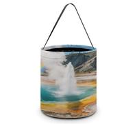 Halloween Candy Bucket Depict A Yellowstone National Park Geysers Trick Or Treat Bags Halloween Candy Tote Bag with Handles Reusable Candy Baskets for Halloweens Party Supplies Favors Gift Bags