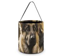 Halloween Candy Bucket German Shepherd Tote Bag with Handle - Trick Or Treat Goodie Basket for Party