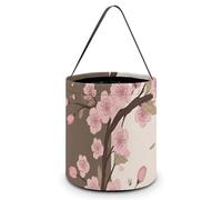 Halloween Candy Buckets Romantic Cherry Blossoms Halloween Trick Or Treat Candy Bags with Handle Halloween Tote Bag Collapsible Reusable Candy Basket Goodie Bags for Party Supplies Favors