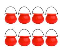 Halloween Candy Buckets - Skull, Cauldron, Pumpkin, Frankenstein (Red Cauldron, 8 Pieces)