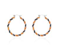 Halloween Candy Cane Hoop Earrings Orange Black Twisted Round Huggie Hoops Earring Fashion Festival Ornamen Twinkle Sequins Colorful Gothic Enamel Party Jewelry Gifts