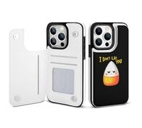 Halloween Candy Corn I Don't Love You Leather Wallet Case Compatible with iPhone 14/14 Plus/14 Pro/14 Pro Max Printed Flip Protective Cover