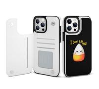 Halloween Candy Corn I Don't Love You Leather Wallet Case Compatible with iPhone 14/14 Plus/14 Pro/14 Pro Max Printed Flip Protective Cover