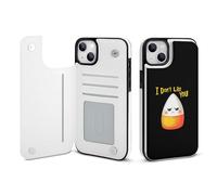 Halloween Candy Corn I Don't Love You Leather Wallet Case Compatible with iPhone 14/14 Plus/14 Pro/14 Pro Max Printed Flip Protective Cover