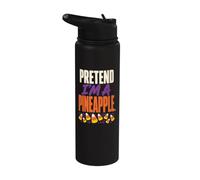Halloween Candy Corn Lazy Costume Pretend I'm A Pineapple Stainless Steel Insulated Water Bottle