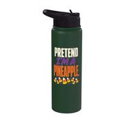 Halloween Candy Corn Lazy Costume Pretend I'm A Pineapple Stainless Steel Insulated Water Bottle