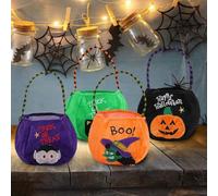 Halloween Candy Handbag, 8 Pack Reusable Non-woven Candy Bags Children's Candy Gift-Bags Pumpkin Bags For Party Present