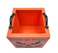 Halloween Candy Holder - Treat Dish with Handles | Wooden Candy Container for Holiday Party Home Decor Shelf Display