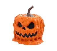 Halloween Candy Jar - Pumpkin Shaped Container | Resin Food Organizer With Lid | Autumn Season Decorative Treat Storage Container | Tabletop Festive Accent