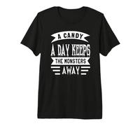 Halloween Candy Keeps Monsters Away Phrase Premium T-Shirt