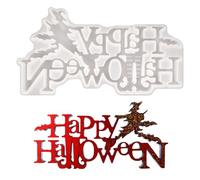 Halloween Candy Molds - Happy Halloween Letter Door Sign Molds for Epoxy Resin | Easy Release Crafts Maker Aid for Chocolate Muffin Candles Resin Soap Clay Wax Dessert Crafting