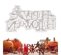 Halloween Candy Molds, Happy Halloween Letter Door Sign Molds for Epoxy Resin, Multi Purpose Crafts Making Aid for Muffin Resin Chocolate Wax Candles Soap Dessert Cement