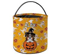 Halloween Candy Pumpkin Buckets Australian Shepherd Dog Ghost Candy Bag