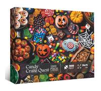 Halloween Candy Puzzles for Adults 1000 Pieces, Magic Horror Pumpkin Fall Jigsaw Puzzles, Halloween Aesthetic Funny Candy Colorful Puzzle