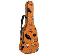 Halloween Candy Seamless Pattern Guitar Bag, Padded Acoustic Guitar Case Backpack with Adjustable Shoulder Strap Pockets