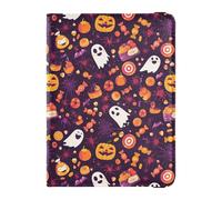 Halloween Candy Spiders Web Leather Passport Holder for Travel Anti Theft Passport Wallet for Family Trip Document