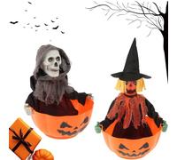 Halloween Candys Bowl, 2025 New Halloweens Candy Dish Decorative, Motion-Activated with Scary Red LED Lights and Scary Sound Effects, Holds up to 48 Oz of Candys, for Halloween Prank Props (BC)