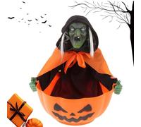 Halloween Candys Bowl, 2025 New Halloweens Candy Dish Decorative, Motion-Activated with Scary Red LED Lights and Scary Sound Effects, Holds up to 48 Oz of Candys, for Halloween Prank Props (C)