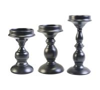 Halloween Cangoli - Black Tapered Candle Holder Salon Decorations | 3 Pieces Table Decorations for Party Party for the Centerpiece for Matrimo
