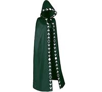 Halloween Cape and Cloak with Hood Halloween Cloak Funny Outfit for Vampire Devil Witch Red Hooded Cape Fancy Dress Costume Unisex Accessory for Men and Women A02 Green M