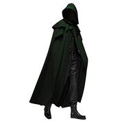 Halloween Cape and Cloak with Hood Halloween Cloak Funny Outfit for Vampire Devil Witch Red Hooded Cape Fancy Dress Costume Unisex Accessory for Men and Women A04 Green S