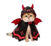 Halloween Cape, Black Animal Costume Outfit, Red Cape with Bat Moth