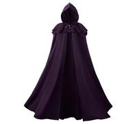 Halloween Cape Men's Templar Knight Costume Hooded Cape Coat Renaissance Robe Cape Jacket Gothic Gown Cosplay Uniform Medieval Outfit for Adults Halloween Party