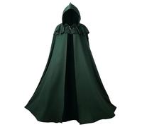 Halloween Cape Men's Templar Knight Costume Hooded Cape Coat Renaissance Robe Cape Jacket Gothic Gown Cosplay Uniform Medieval Outfit for Adults Halloween Party