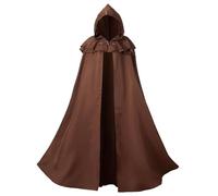 Halloween Cape Men's Templar Knight Costume Hooded Cape Coat Renaissance Robe Cape Jacket Gothic Gown Cosplay Uniform Medieval Outfit for Adults Halloween Party