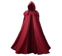 Halloween Cape Men's Templar Knight Costume Hooded Cape Coat Renaissance Robe Cape Jacket Gothic Gown Cosplay Uniform Medieval Outfit for Adults Halloween Party